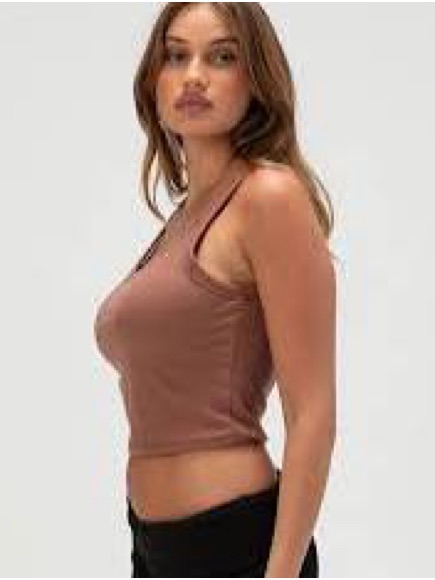 Bozzolo Salmon Cropped Tank Top